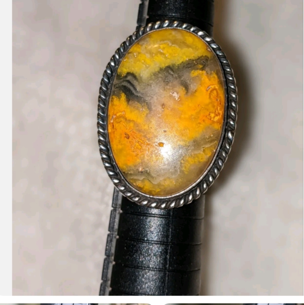 Bumblebee Jasper Silver Ring - image 2